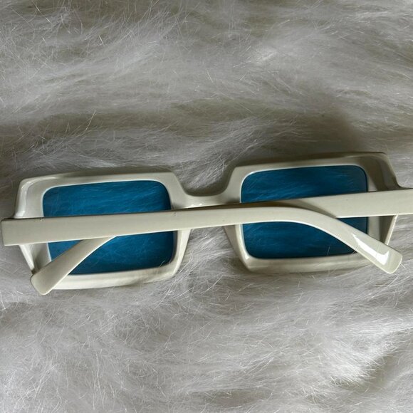 Blue Tinted Plastic Frame Glasses - Picture 2 of 4